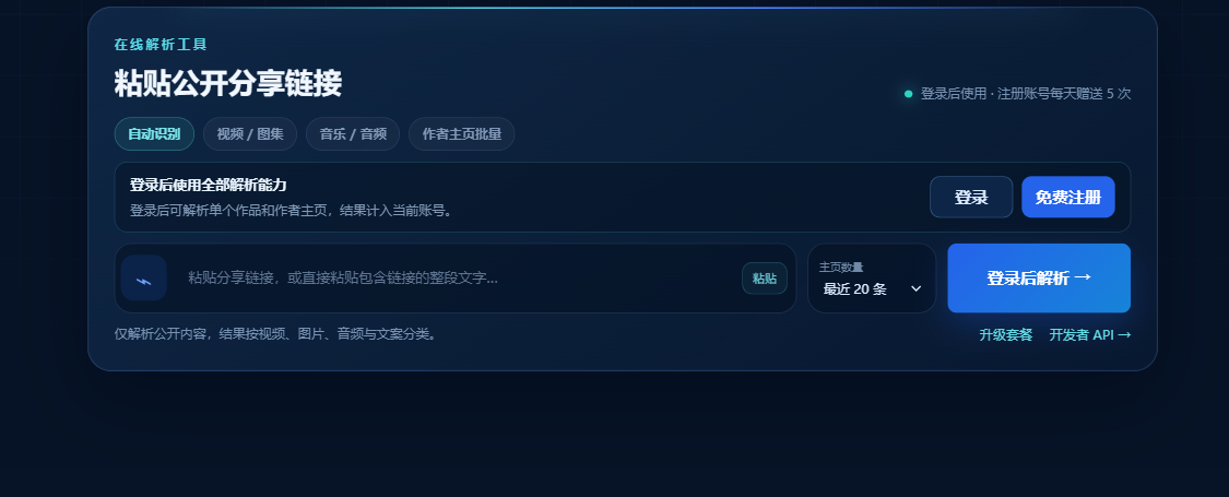 在线解析工作区界面截图